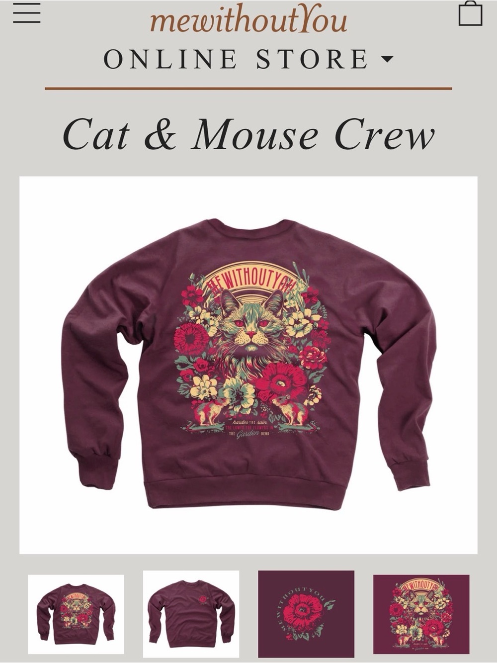 mewithoutYou Cat & Mouse Crewneck Sweater